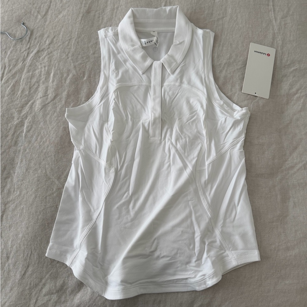 lululemon athletica White Sleeveless Polo Tank